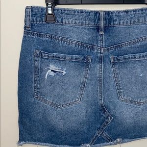 Maurices Distressed Button Up Fly Denim Jean Skirt